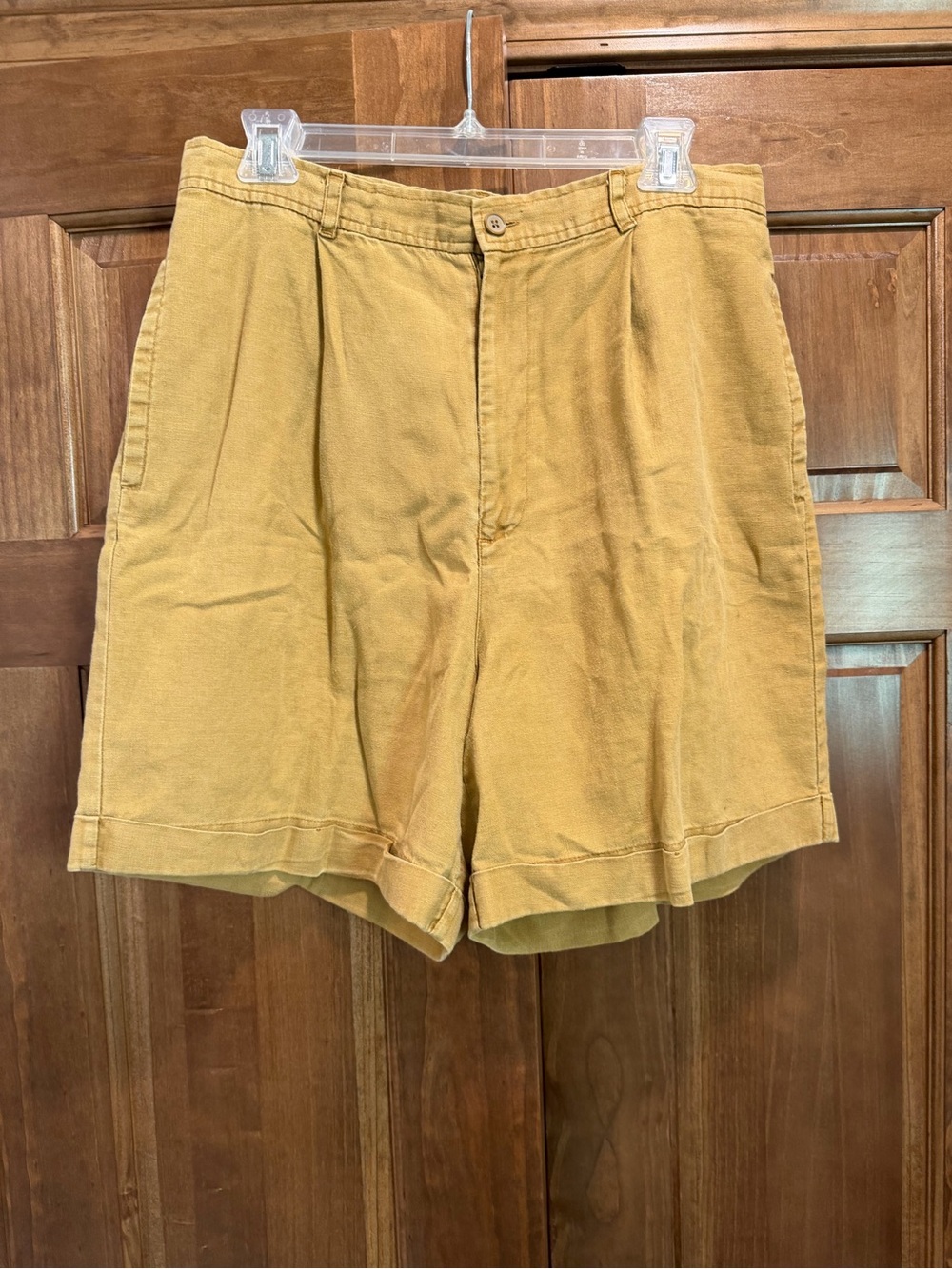 Gap Women’s Casual Tan Khaki Linen High Waisted Lightweight Shorts, Size 14